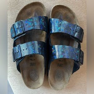 Black Holographic Birkenstocks - Size 39 / Women’s 8